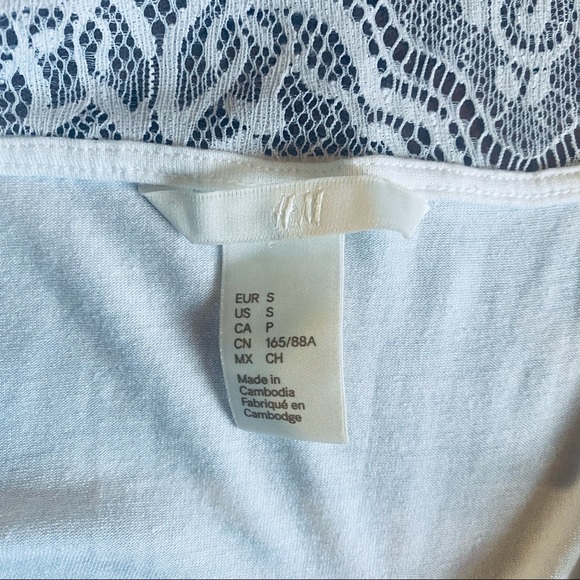 H&M White Tank Top with Lace Detail Small - Picture 5 of 6